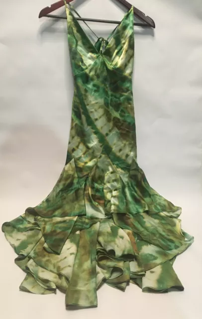 Guess Marciano Waterfall Dress Size 0 Green Elusive Print