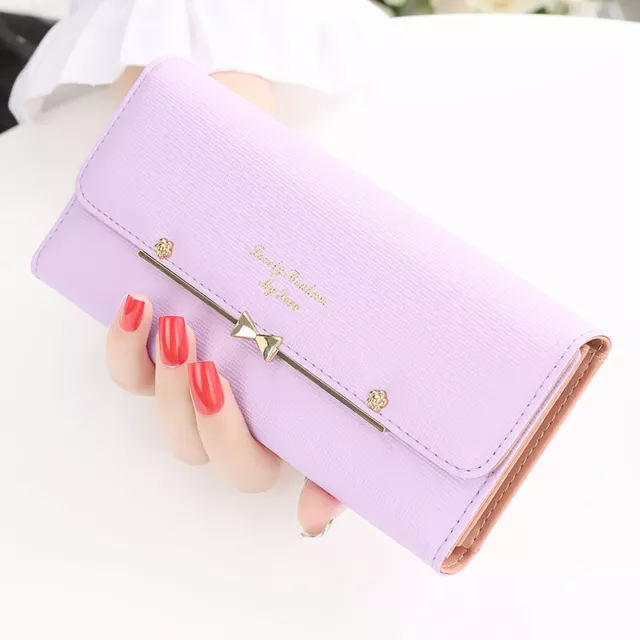 Women Cute Long Wallets Clutch PU Leather Card Holder Purse Handbags USA STOCK 2