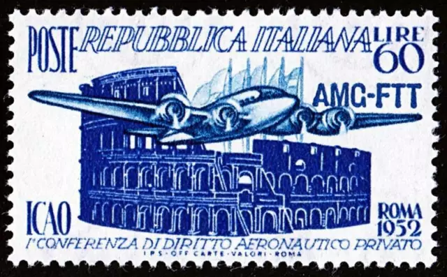 Italy/Trieste 1952 Aviation Congress Sc#155 Mnh Fresh Planes, Architecture