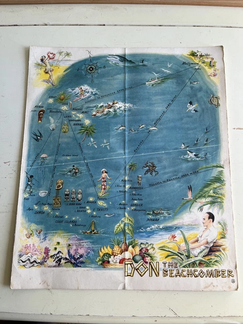 Vintage Don the Beachcomber Menu Tiki Bar Chicago Illinois 1941 Vintage Don the Beachcomber Menu Tiki Bar Chicago Illinois 1941