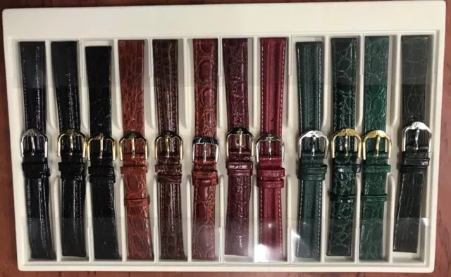 16mm Uhrenarmbänder Konvolut 12 Stück Jacques Lemans Lederbänder sortiert 2