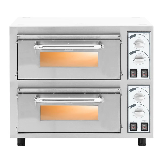 Four à pizza électrique 2 chambres 4400 W Ø 35 cm minuterie 30 min 4