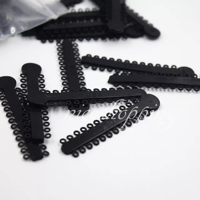 1 Bag Dental Orthodontic Ligature Ties Elastic Rubber Bands 1008 Pcs Black