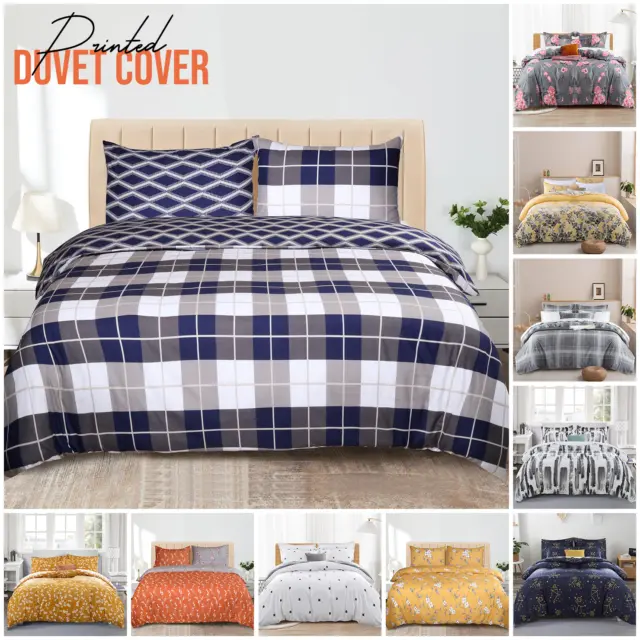 Reversible Duvet Cover Luxury Quilt Covers Bedding Sets Single Double King Size