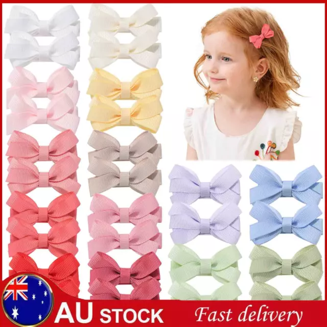 14 Colors Hair Clip Alligator Baby Toddler Girls Kids Grosgrain Ribbon Bow