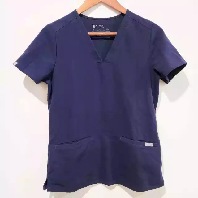 FIGS Technical Collection Womens Navy Blue Top Size XS Scrubs Medical Healthcare
