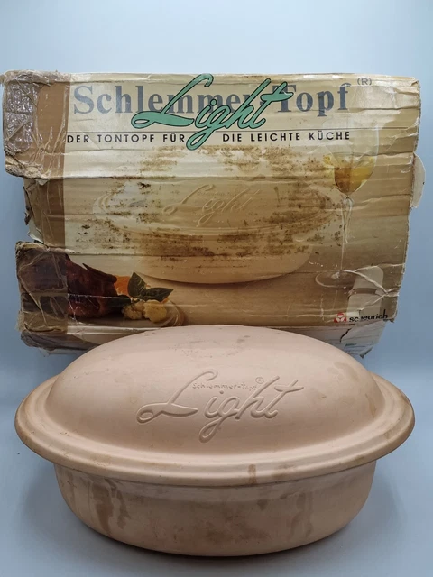 SCHLEMMER-TOPF &amp;&amp;LIGHT&amp;&amp; DECKELOFEN zu Tisch Ton Backschale aus ...