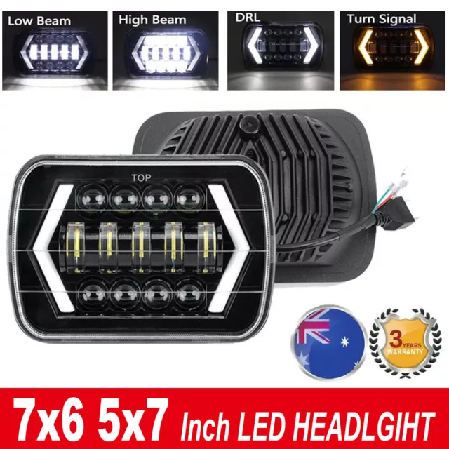 5x7" 7x6" LED Headlights Hi-Lo Beam DRL Angel Eyes For Holden Rodeo 1998-2003