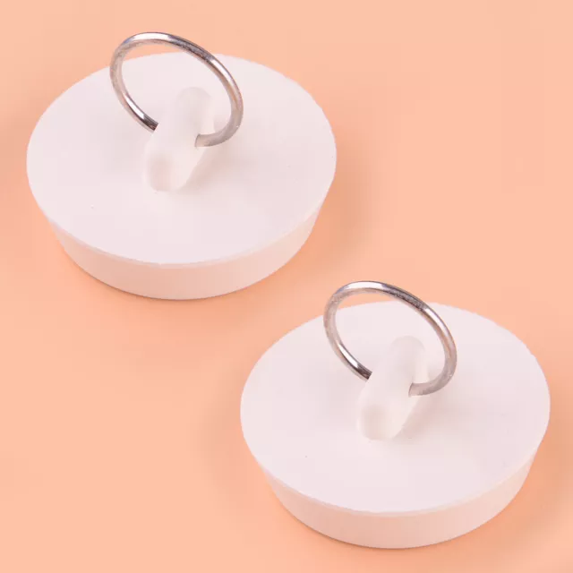 2Pcs Rubber Sink Plug Stopper Hanging Ring Fit For 41.5-45mm Drain Hole Diameter