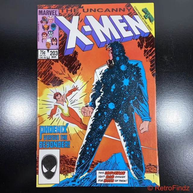 Uncanny X-Men #203 (Phoenix v. Beyonder￼) 1986 Marvel Comic by Chris Claremont