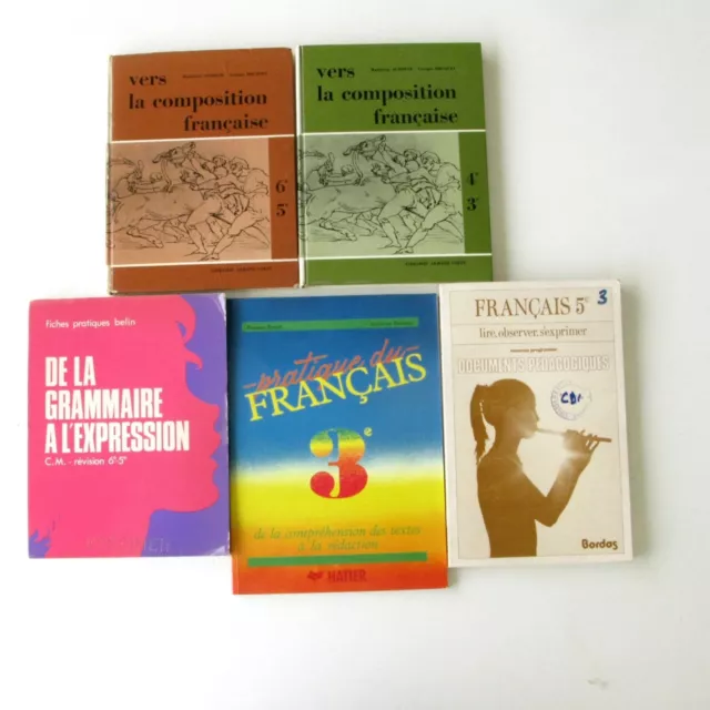 LOT 5 livres scolaires Français 3 ème 5 ème vers la composition française 6,5,