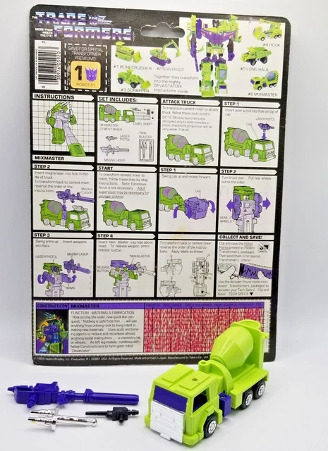 TRANSFORMERS G1 ORIGINAL vintage devastator constructicons mixmaster ...