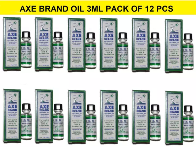 12X AXE Marque Universel Huile 3ML Rapide Soulagement Froid Et Mal de Tête