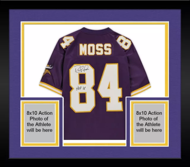 FRMD Randy Moss Minn Vikings Signed Mitchell & Ness PurpLE Jersey w/"H of 18"