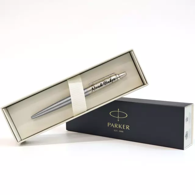 Personalised Engraved Parker Grey Ball Point Pen -Christmas Gift