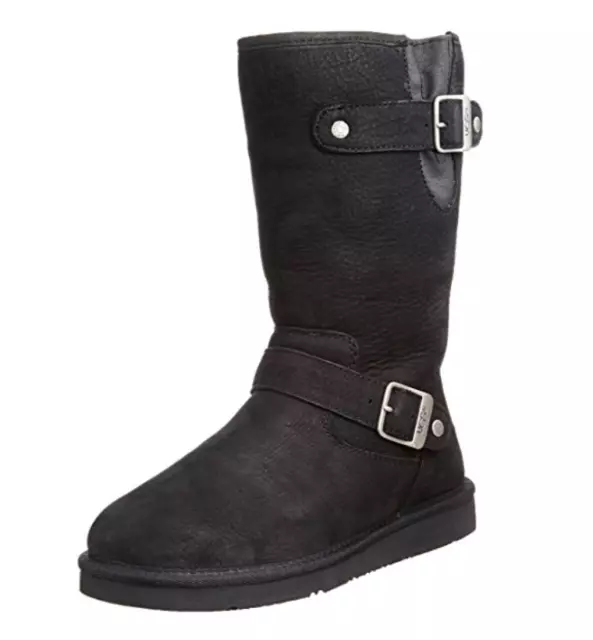 Women UGG Australia Sutter Boot 1005374 Black Leather 100% Original Brand New