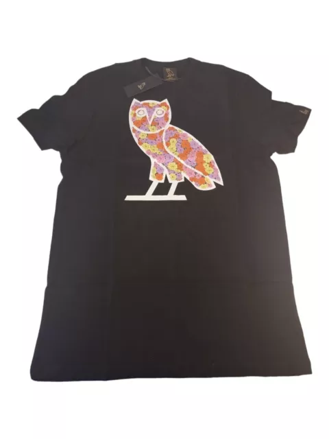 OVO Octobers Very Own T Shirt Men Size SMALL  Floral Owl Print Drake NWT