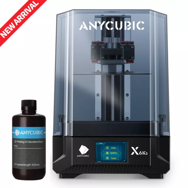 ANYCUBIC Photon Mono X 6Ks Resin 3D Printer 9.1'' 6K HD Mono LCD 196X122X200mm