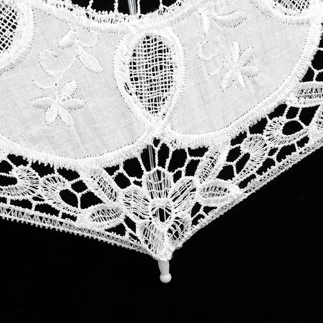 White Small Beautiful Craft Umbrella Small Size Stage Performance Lace