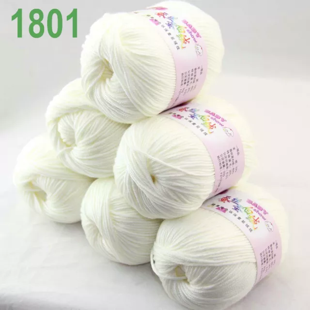 Vendita 6 palline 50gr DK bambino lana di seta cashmere morbido filato all'uncinetto all'uncinetto 01