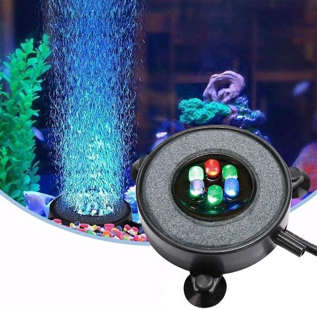 Eshen LED Aquarium Fish Tank Air Stone Light, Multi-Colored Air Bubble Stone ...