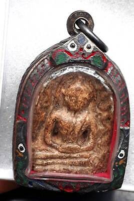 Phra Sum Kor Kru Kamphaeng Phet Real Thai Magic Buddha Old Amulet Lucky Talisman