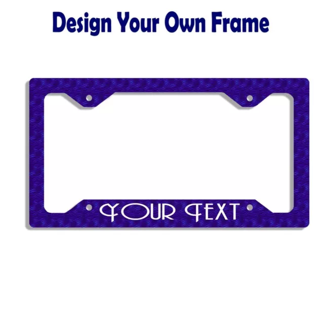 Personalized custom license plate frame flowers leaves textures your font text