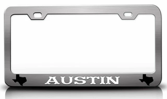 AUSTIN Texas Map Steel License Plate Frame Car SUV m4