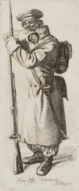 J. ERHARD (1795-1822), Kaiserlich russischer Infanterist,  1815, Rad.