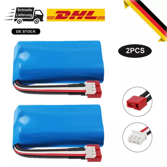 2x 2S Lipo Akku 7.4V 1500mAh T-Stecker für WLtoys 4WD Rc Cars 12401 12402 12403