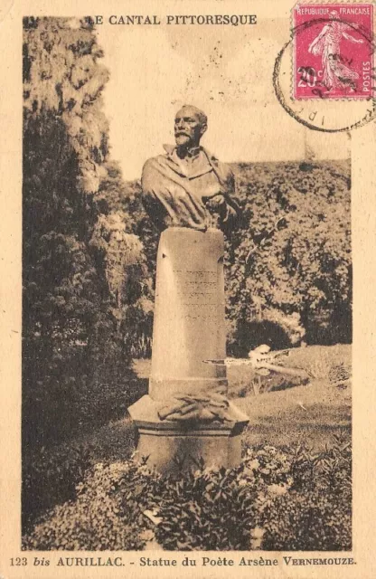 AURILLAC - Statue du Poète Arsène Vernemouze - Le Cantal Pittoresque