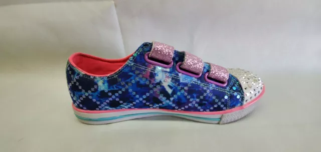 Skechers Girls' Chit Chat Dazzle Days Blue/Multi Light-Up Sneakers - Size 3