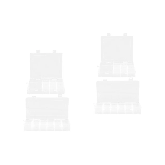 4 piezas Organizador de hardware de cuadrícula múltiple soporte transparente para accesorios pequeños