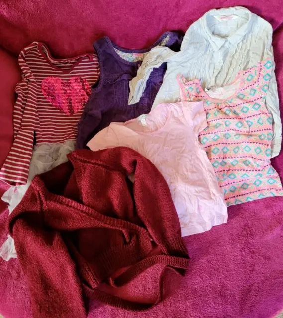 Girls Clothing Bundle x4 Items Age 4-5 Years - Dresses - Tops - Cardigan