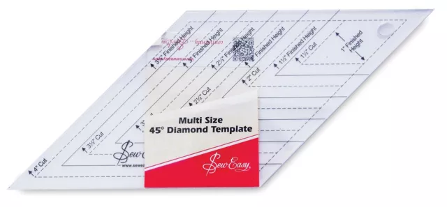 Sew Easy Multi size 45˚ diamond template ruler NL4167