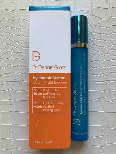 Dr Dennis Gross Hyaluronic Marine Dew It Right Eye Gel .5oz/15ml New In Box