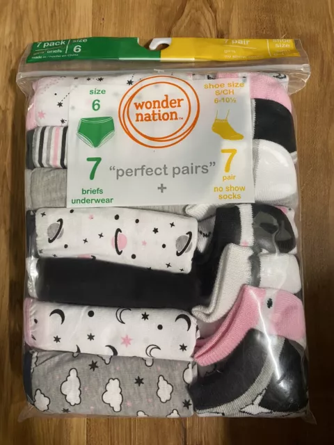 Girls 14 Pack Wonder Nation Multicolor Briefs Panties Underwear