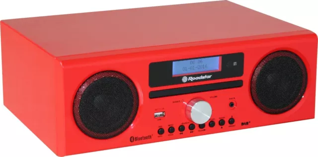 Roadstar HRA-9D+BT rdl (sp) DAB+/DAB/UKW-Radio mit Bluetooth,MP3/CD,USB,Encoding