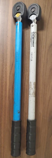 ASCOT 168-12080 PRESET TORQUE WRENCH 80Ft. / LB BLUE & (1) CDI 100FT/LB Wrench