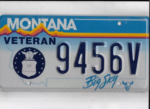 MONTANA license plate "9456V" *****MARINES VETERAN*****MINT*****