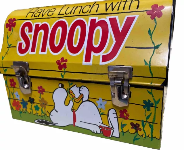 Vintage 1968 "Have Lunch with Snoopy" Dome Metal Lunch Box No Thermos Very Clean