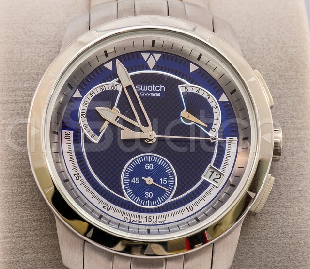 SWATCH IRONY RETROGRADE - YRS400G - Dark Steel - New £150.46