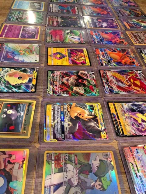 Pokemon Card Lot 50 OFFICIAL TCG Cards Full Art Included - GX EX V + HOLOS