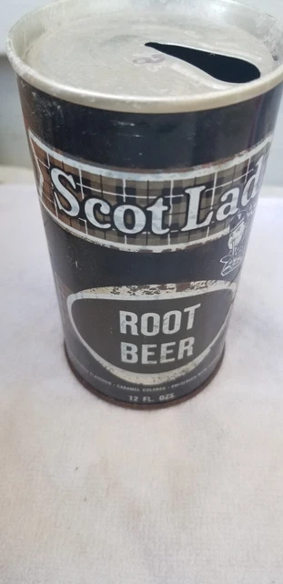 Queen Scot Lad  Root Beer Straight Steel  Soda Can Cans Empty Up