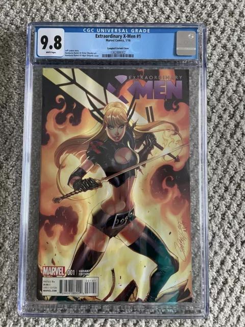 Extraordinary X-Men 1 2016 Variant Cgc 9.8 Nm  J. Scott Campbell Magik