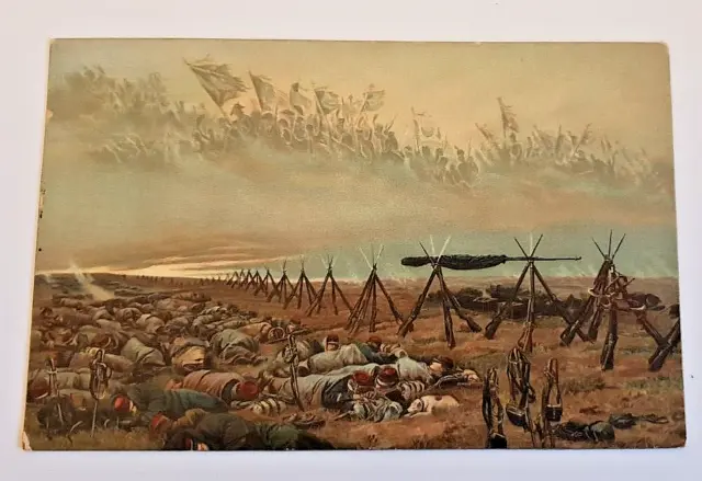 cartolina scena militare prima guerra formato piccolo '900