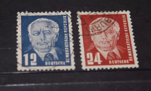 Germany 1950 William Pieck  12 And 24Pf Issues Fine Used