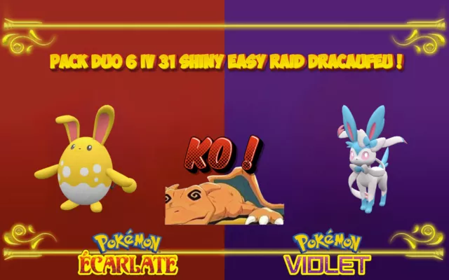 Pokemon Ecarlate / Pokemon Violet : pack duo Nymphali / Azumarill 6 IV 31 shiny
