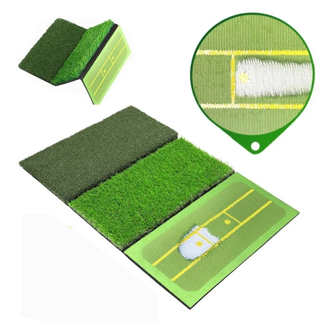 INDOOR FOLDABLE DETECTIO 3 Grasses Training Pad Golf Swing Mat Golf