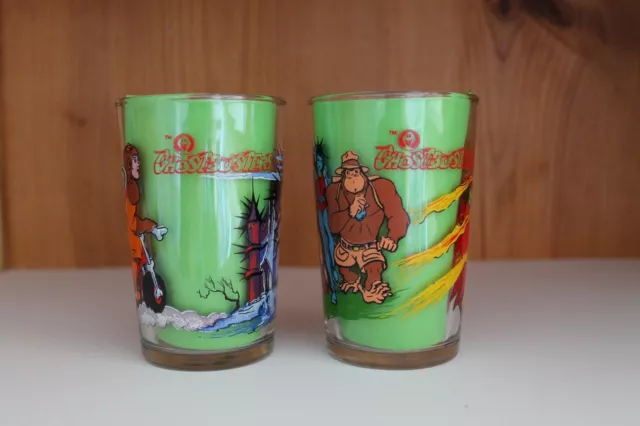 Lot x2 verres moutarde GHOSTBUSTERS 1986 by Filmation Associates VMC Vintage